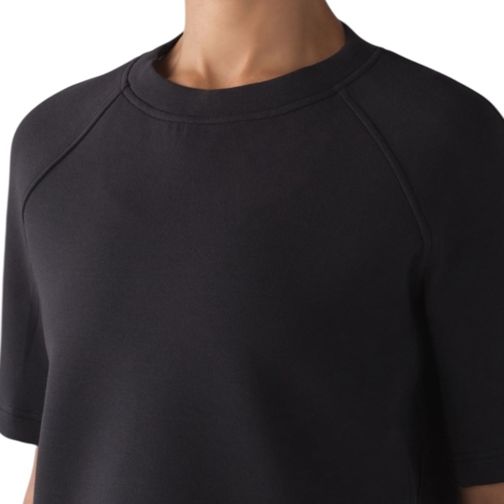 Lululemon NTS Cropped Short Sleeve Sweatshirt Black Size 10 - Picture 8 of 10